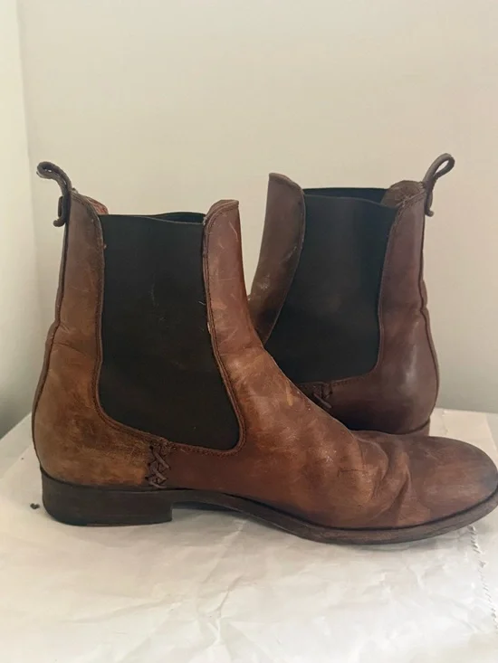Frye Melissa Chelsea Boots in Cognac Leather Size 8.5 - Picture 10 of 16